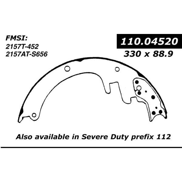 Centric Parts Centric Brake Shoes, 111.04520 111.04520